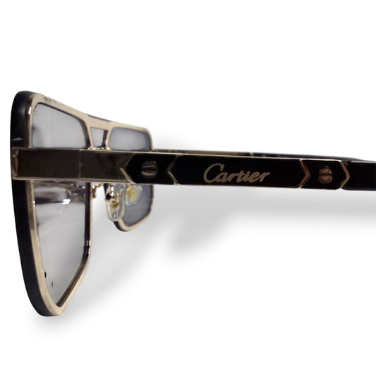 Cartier Gold Detail Rimless Shades Sunglasses