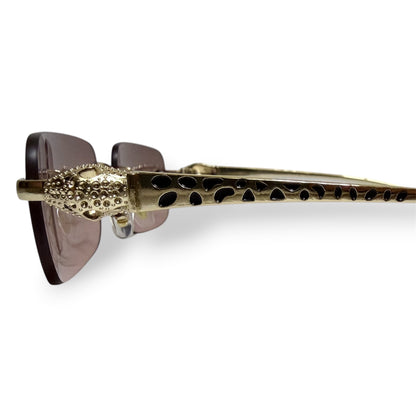 Cartier Style Panther Gold Sunglasses