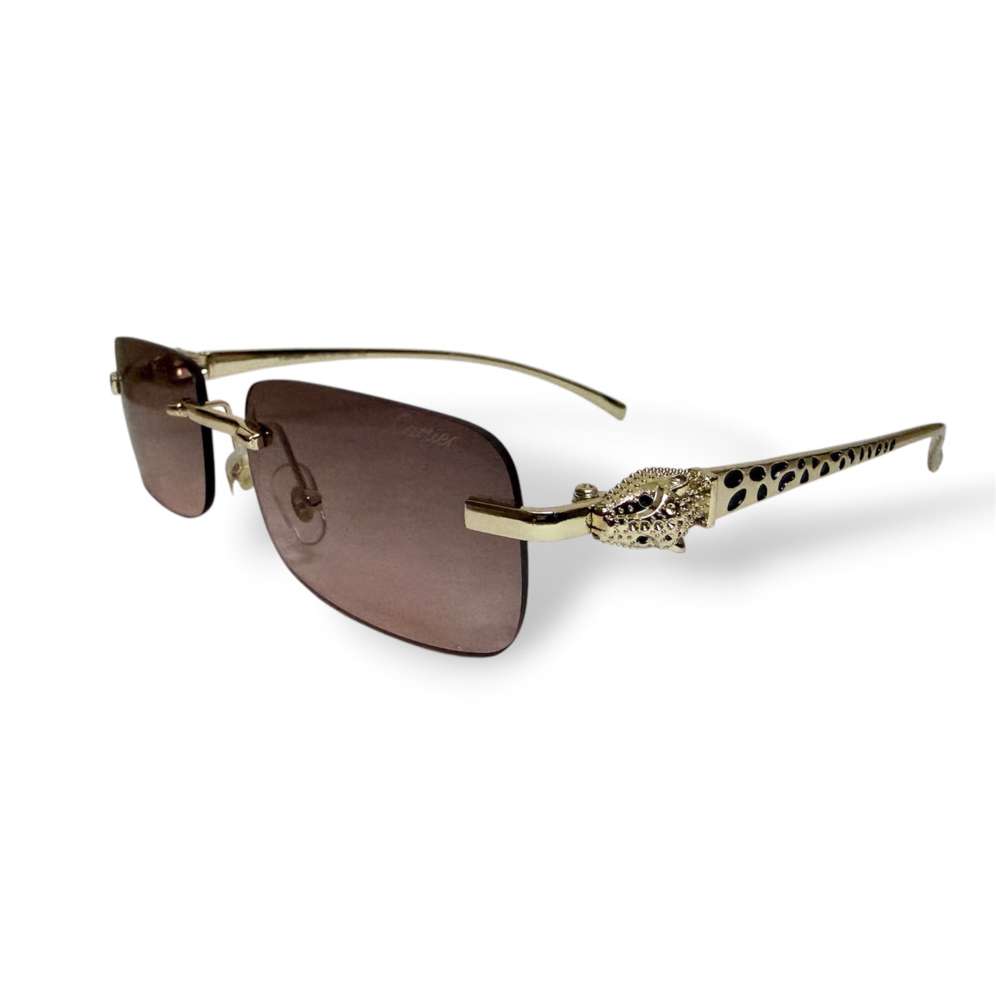 Cartier Style Panther Gold Sunglasses