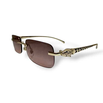 Cartier Style Panther Gold Sunglasses