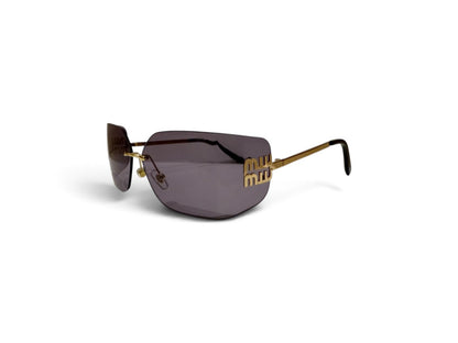Miu Miu Oversized Rimless Shield Sunglasses