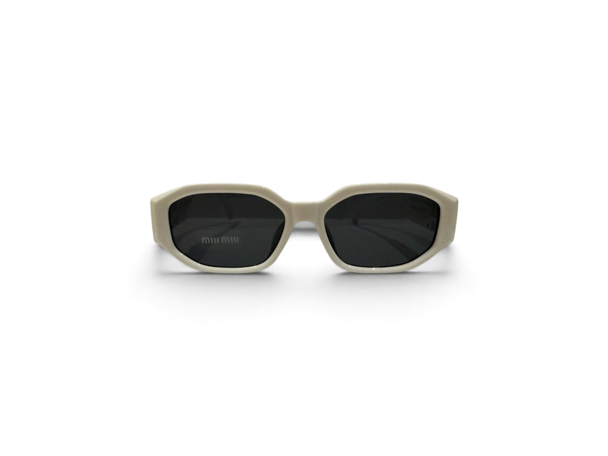Miu Miu Bold White Square Frame Sunglasses