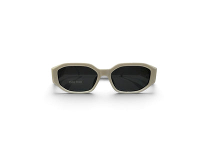 Miu Miu Bold White Square Frame Sunglasses