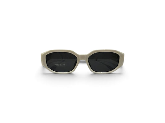Miu Miu Bold White Square Frame Sunglasses